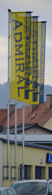 Admiral, Admiral Fahnen,  Fahne, Fahnen, Flagg, Fahnenstange, Fahnenmast, Fahnenschlaufen, Stander, Teleskopausleger, Teleskopfahne, Alumast, Alugestänge, Fahnenhalterung, Fahnensockel, Hissvorrichtung, Hissfahne, Fahnenmast eloxiert, Fahne Österreich, Fa